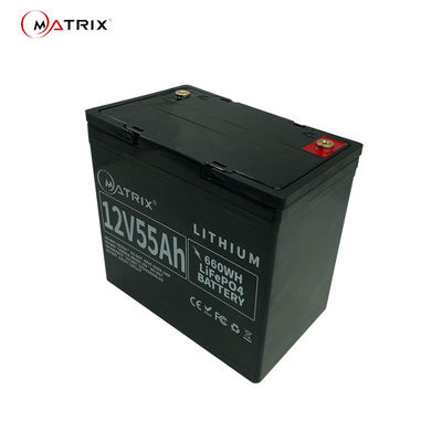 vida de 10-ano da bateria da energia solar de 12V 55Ah LiFePO4